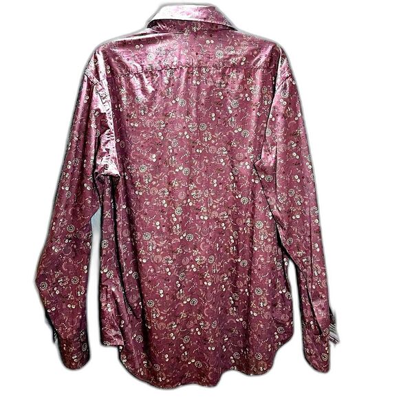 Thomas Dean Cotton Floral Men’s Button Down Shirt Sz L - Picture 3 of 6
